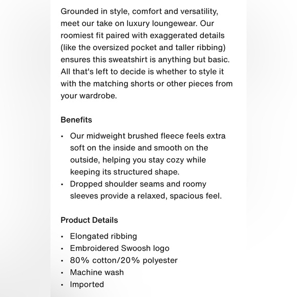 NWT Nike Sportswear Cropped Phoenix Fleece -XS - Picture 5 of 6